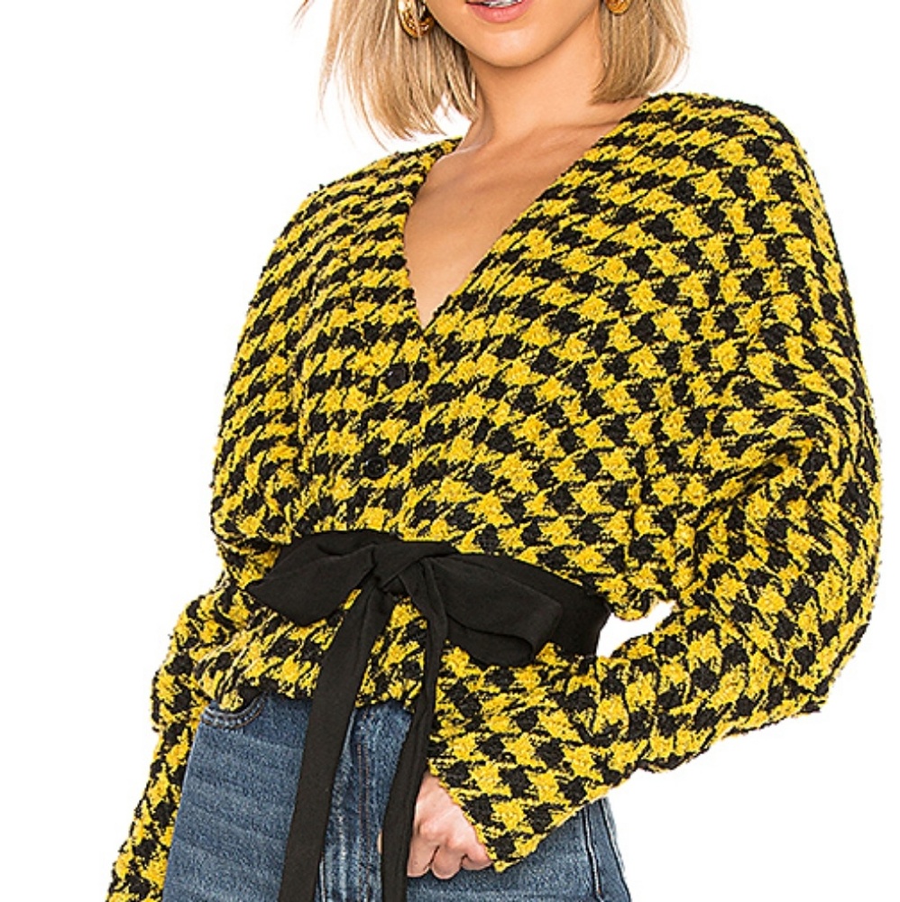 House of Harlow 1960 August Top Black & Yellow -XS